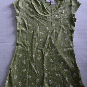 Owl Woman's Top with small owl bling - Size Extra Small - Pre-owned